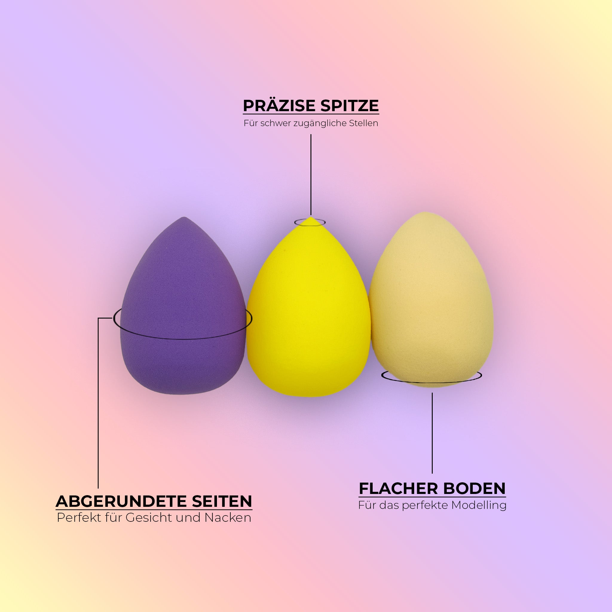 Make-Up Schwamm - Beauty Blender 3er Set