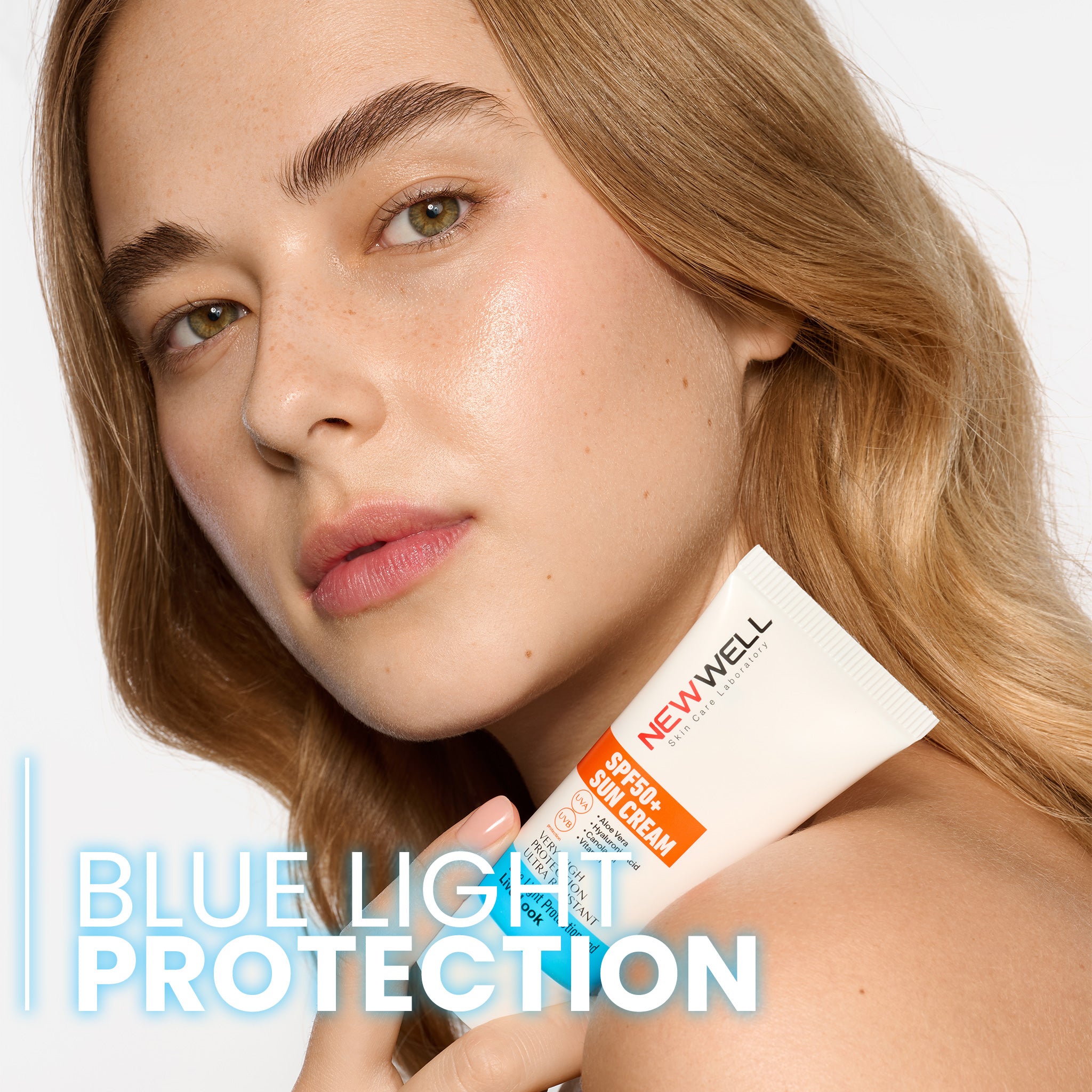 NEW WELL Crème Solaire Facteur de Protection Élevé SPF 50+ (Aloe Vera)