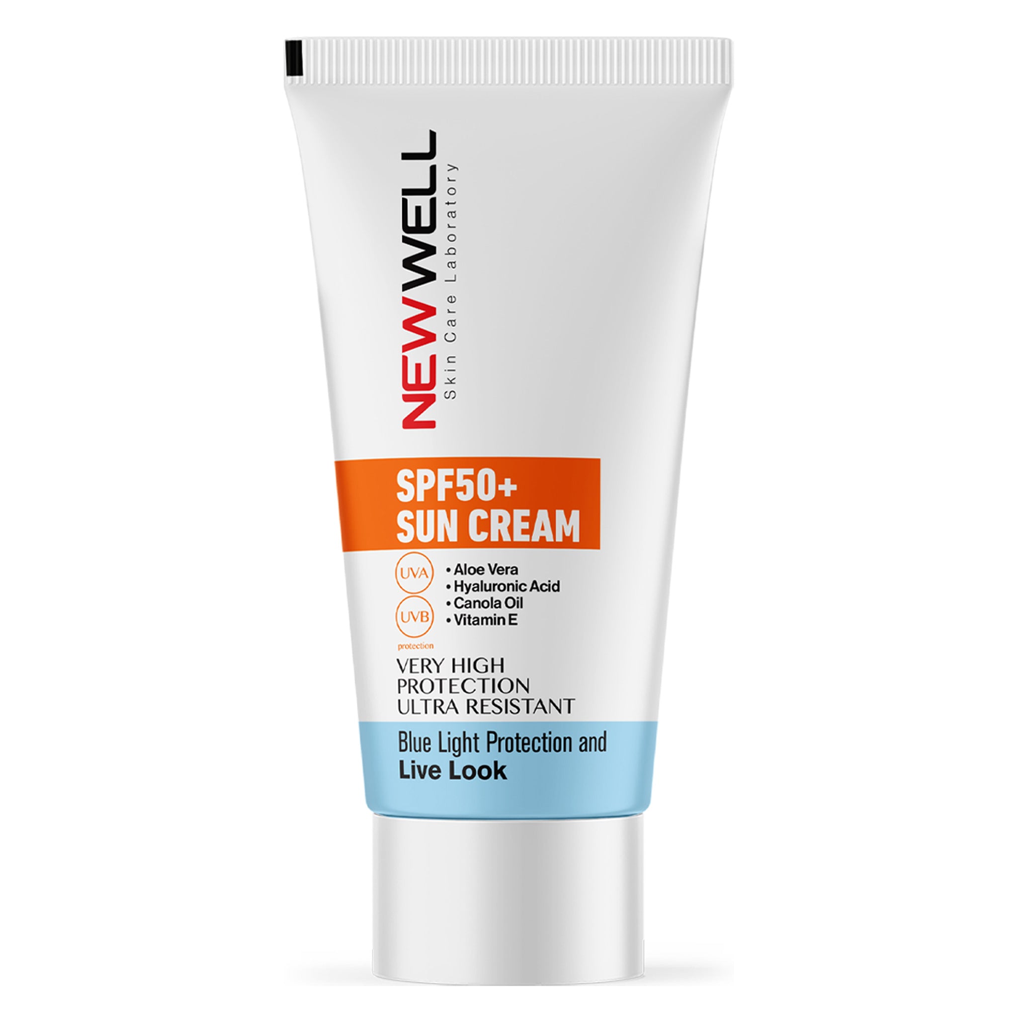 NEW WELL Crème Solaire Facteur de Protection Élevé SPF 50+ (Aloe Vera)