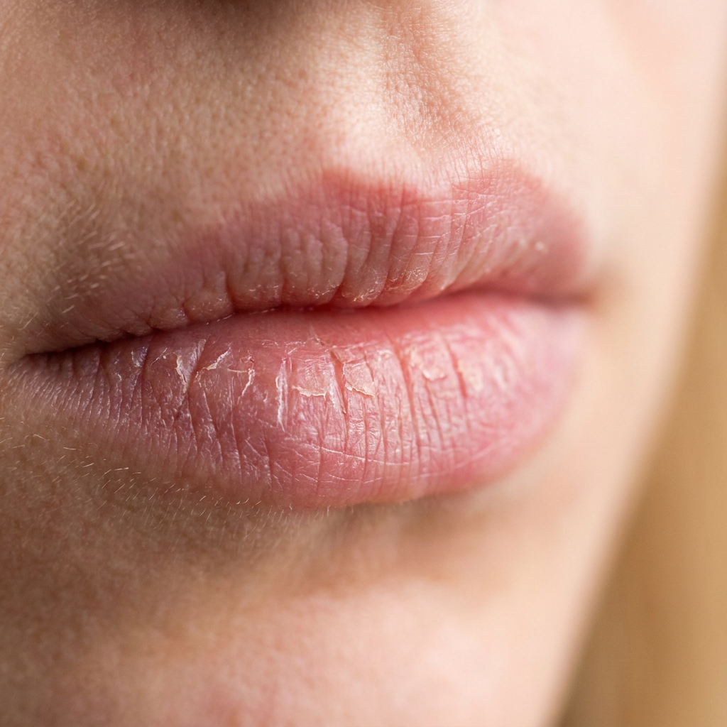 Vorher – Rissige Lippen — Lippenstift hält nicht