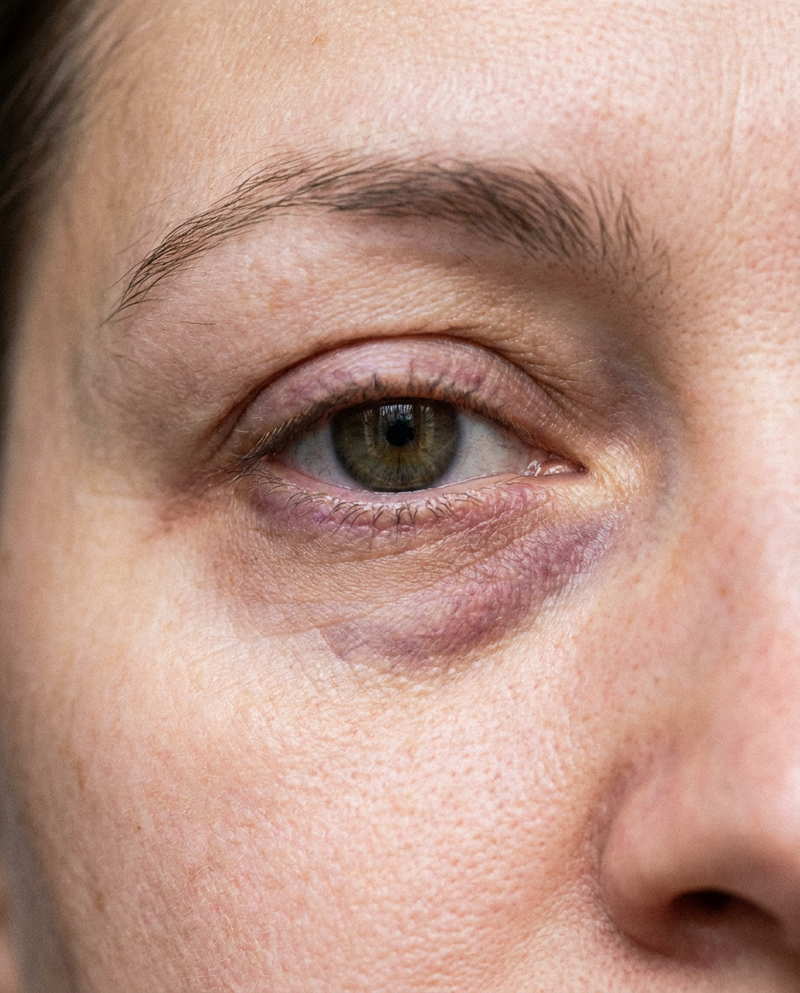 Vorher – Concealer der nicht deckt — oder creast und betont was er verstecken soll.