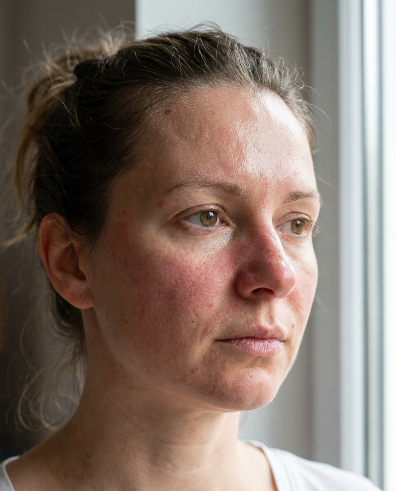 Vorher – Foundation die glänzt, oxidiert und bis zum Mittag kaum noch zu sehen ist.