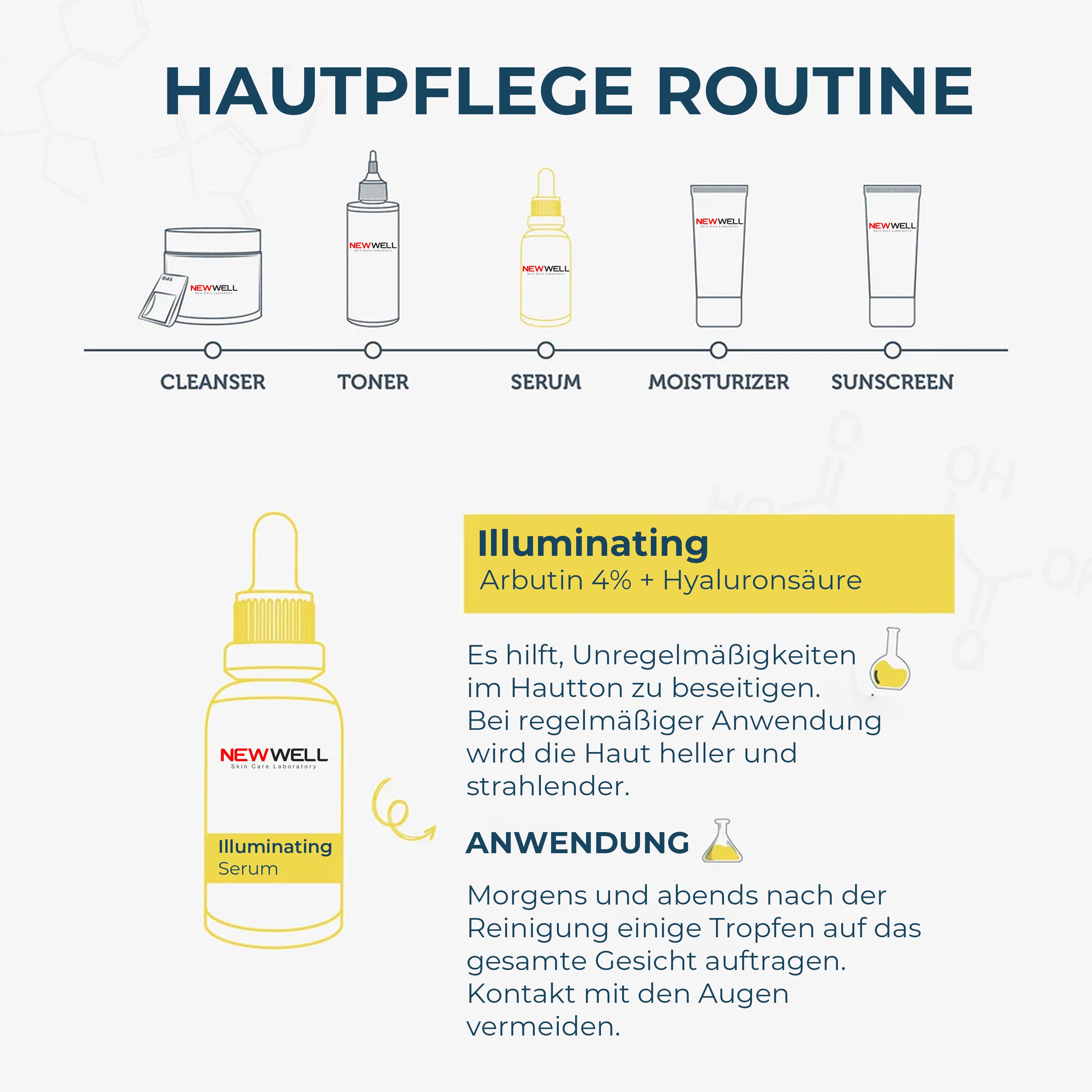 Antibakterielles, Aufhellendes, Arbutin-Hautpflegeserum - Illuminating