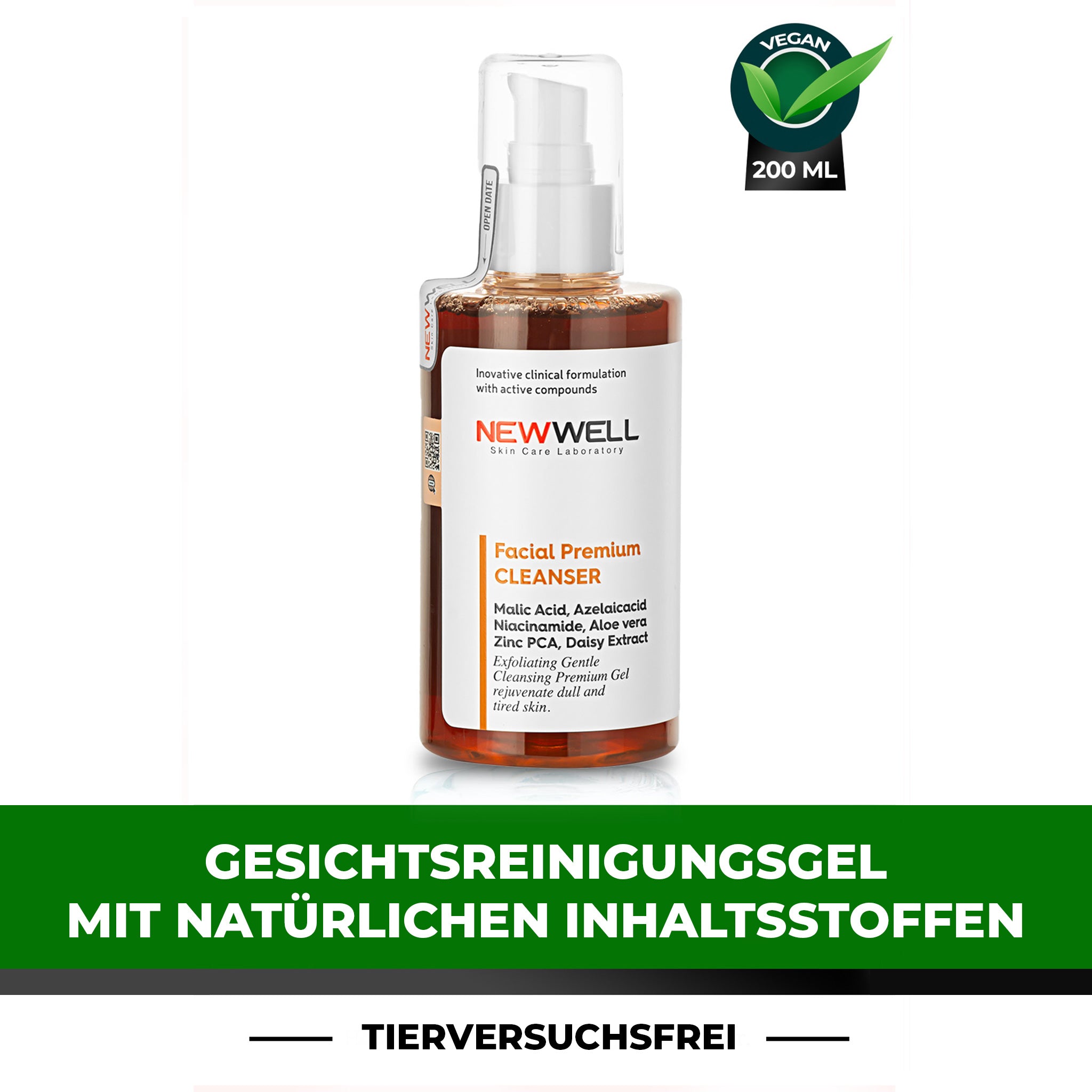 Herbal Content Premium Gesichtsreinigungs Gel, 200 ml.